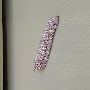 Women's Rhinestone feather hair clip bride wedding
